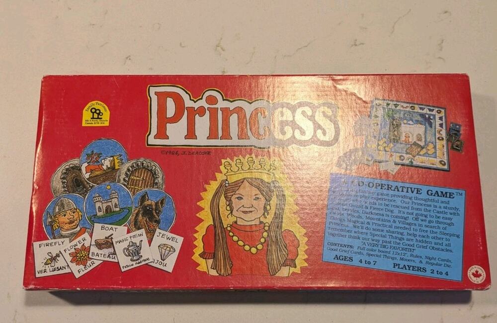 Family Pastimes 1986 J Deacove Princess Co Operative Board Game Complete.